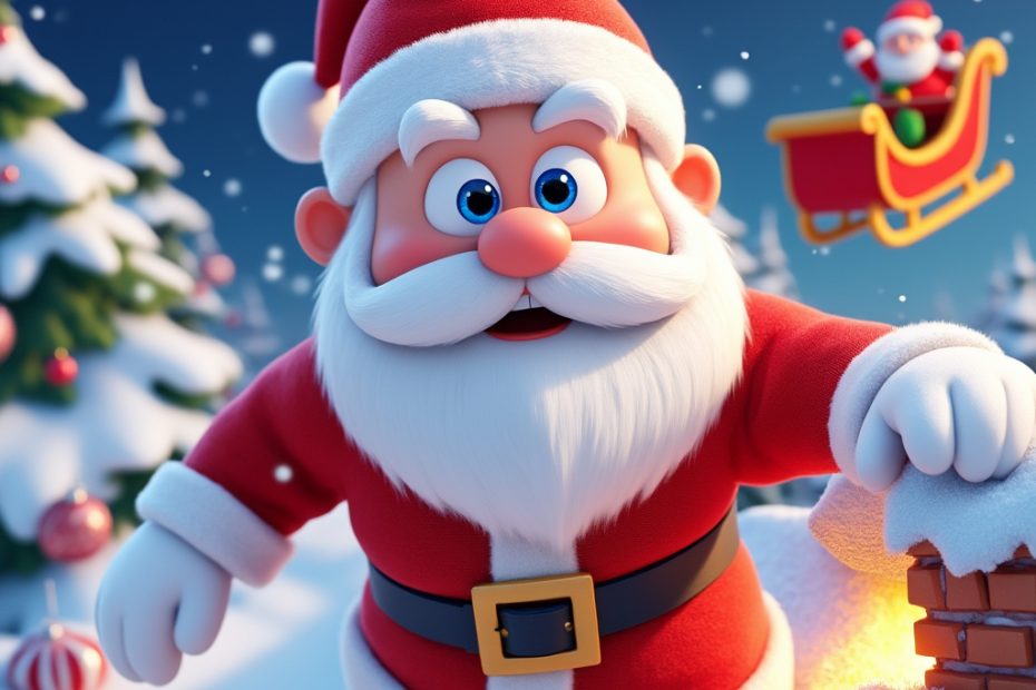 Santa Claus wearing his iconic white gloves