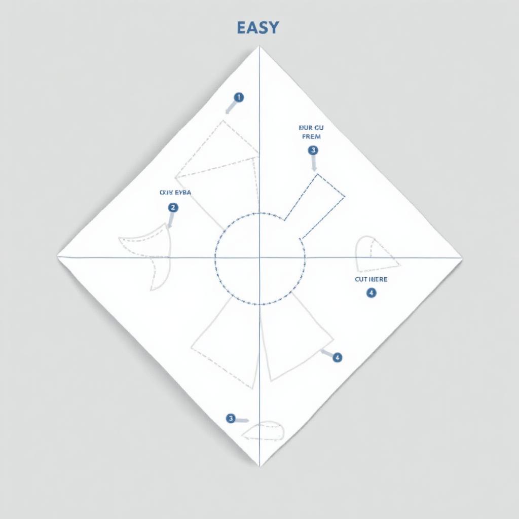Easy Snowflake cutting template